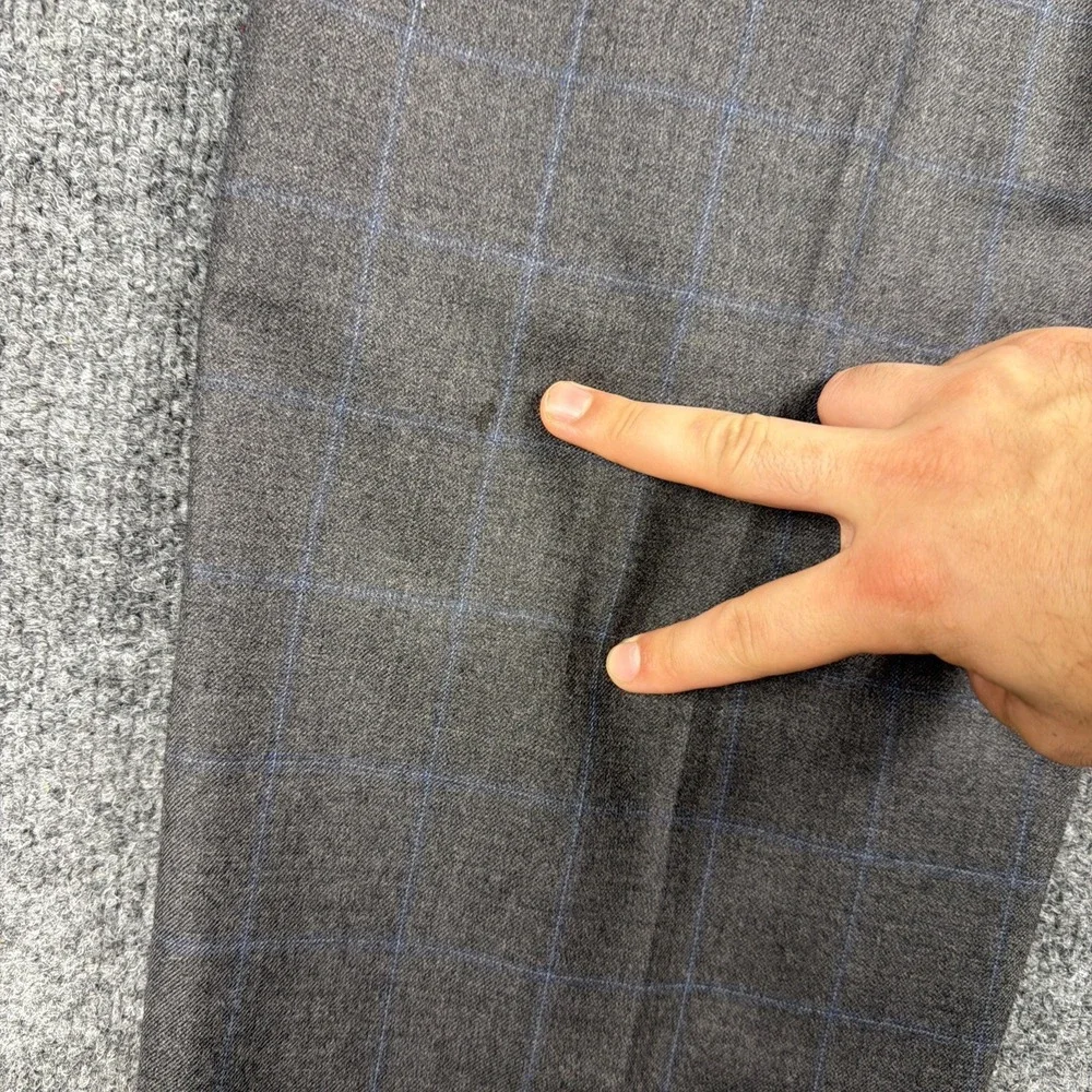 Banana‎ Republic Mens Tailored Fit Gray Windowpane Wool Dress Pants Size 36x32